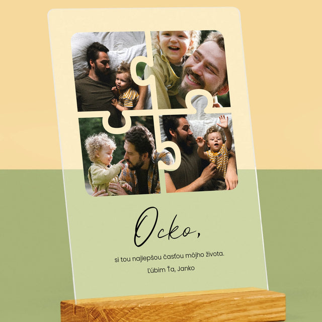 Fotokoláž: Puzzle Fotografie Pre Ocka - Tlač Na Akrylové Sklo (Vertikálne)