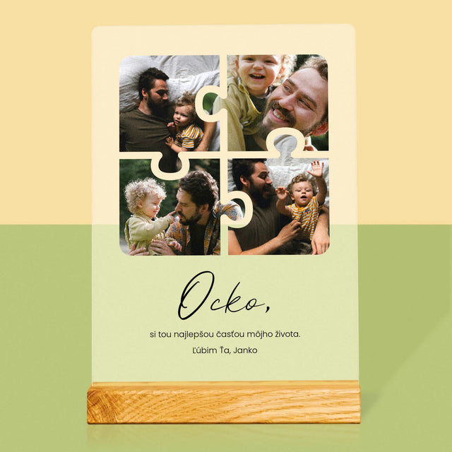 Fotokoláž: Puzzle Fotografie Pre Ocka - Tlač Na Akrylové Sklo (Vertikálne)