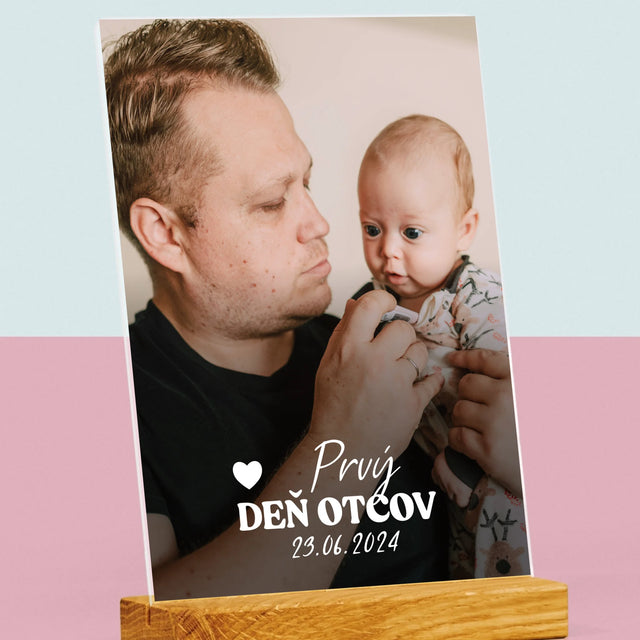 Fotografia A Podpis: Prvý Deň Otcov - Tlač Na Akrylové Sklo (Vertikálne)
