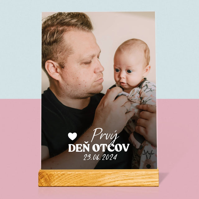 Fotografia A Podpis: Prvý Deň Otcov - Tlač Na Akrylové Sklo (Vertikálne)