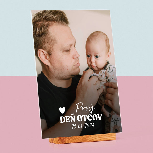 Fotografia A Podpis: Prvý Deň Otcov - Tlač Na Akrylové Sklo (Vertikálne)