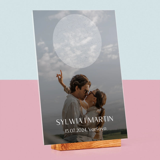 Mapa Hviezd: Svadba - Tlač Na Akrylové Sklo (Vertikálne)