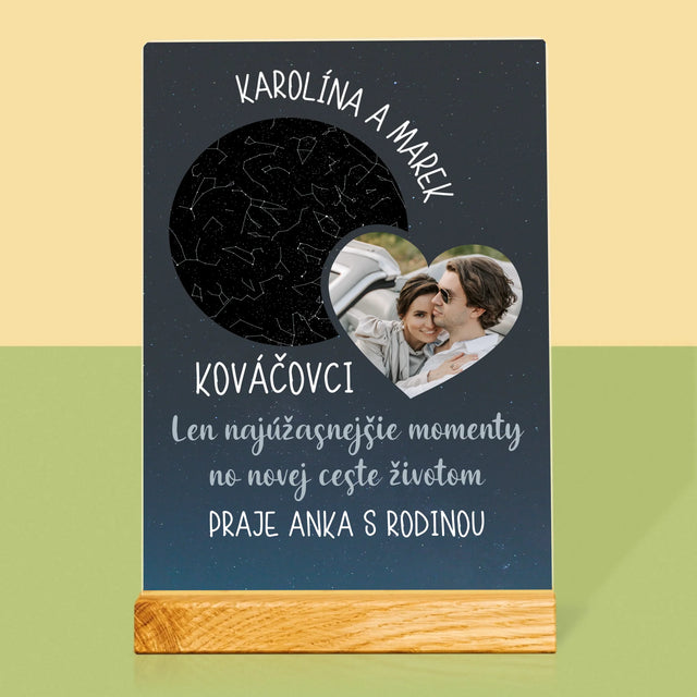 Mapa Hviezd: Nová Cesta Životom Svadba - Tlač Na Akrylové Sklo (Vertikálne)