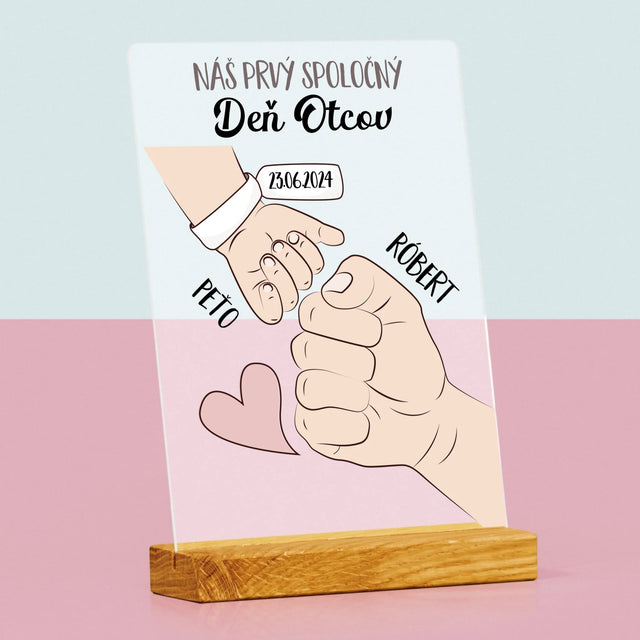 Meno A Podpis: Prvý Spoločný Deň Otcov - Tlač Na Akrylové Sklo (Vertikálne)