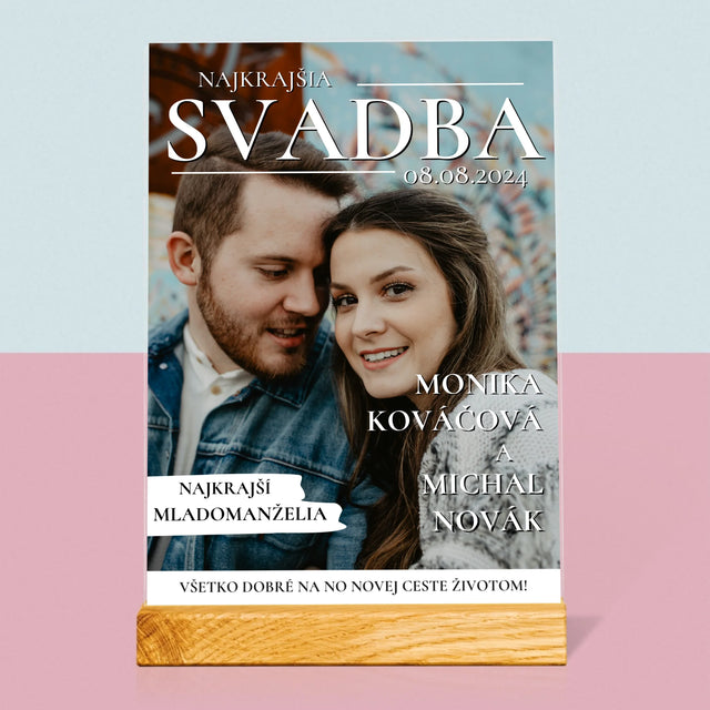 Obálka Časopisu: Najkrajšia Svadba - Tlač Na Akrylové Sklo (Vertikálne)