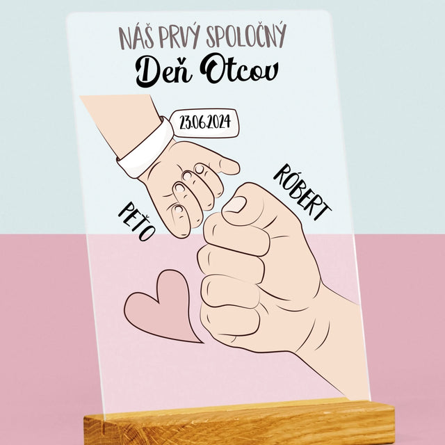 Meno A Podpis: Prvý Spoločný Deň Otcov - Tlač Na Akrylové Sklo (Vertikálne)