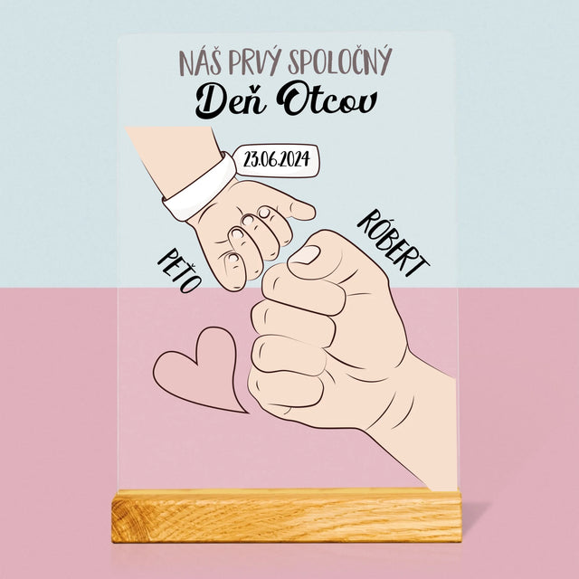 Meno A Podpis: Prvý Spoločný Deň Otcov - Tlač Na Akrylové Sklo (Vertikálne)