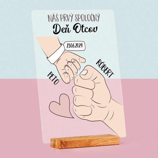 Meno A Podpis: Prvý Spoločný Deň Otcov - Tlač Na Akrylové Sklo (Vertikálne)