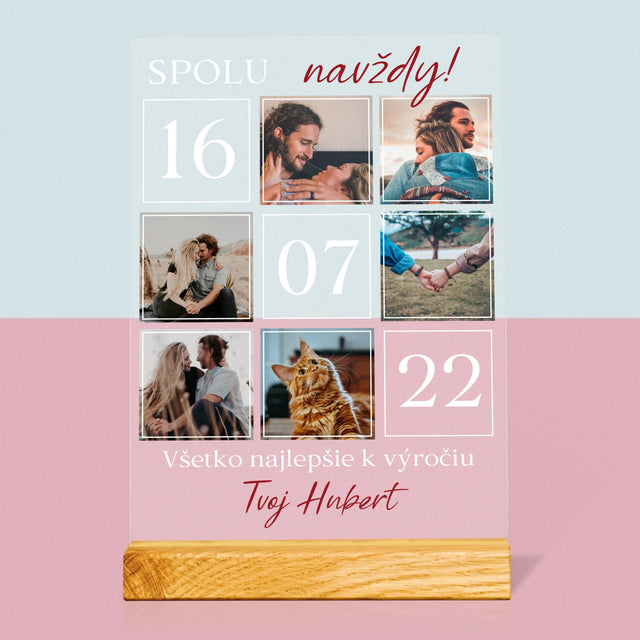 Fotokoláž: Spolu Navždy! - Tlač Na Akrylové Sklo (Vertikálne)