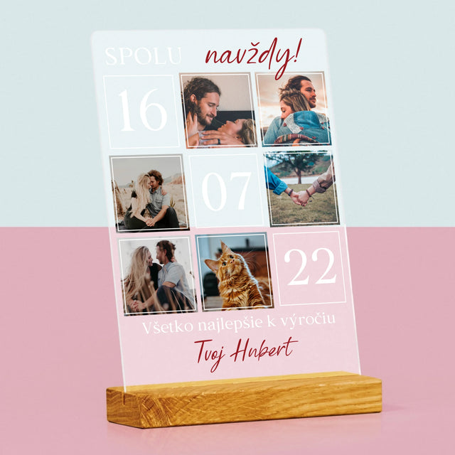 Fotokoláž: Spolu Navždy! - Tlač Na Akrylové Sklo (Vertikálne)