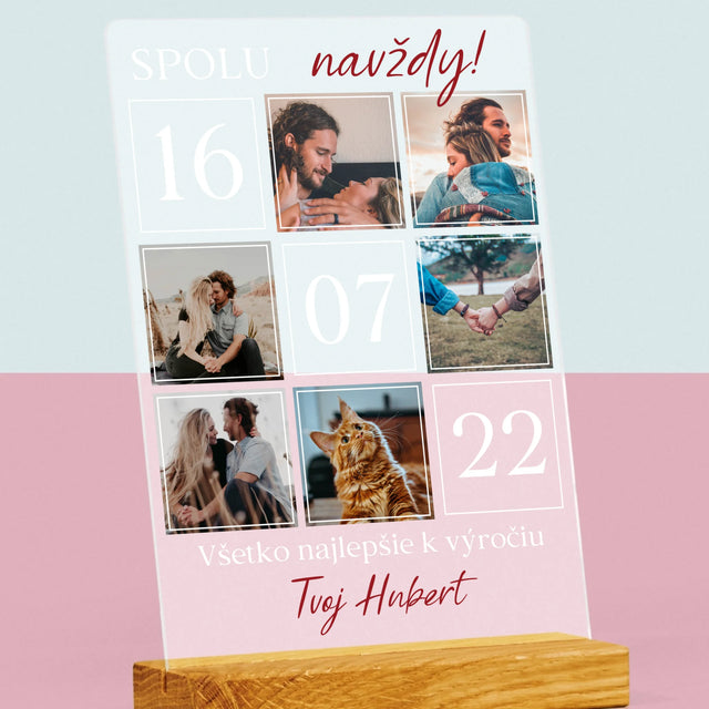 Fotokoláž: Spolu Navždy! - Tlač Na Akrylové Sklo (Vertikálne)