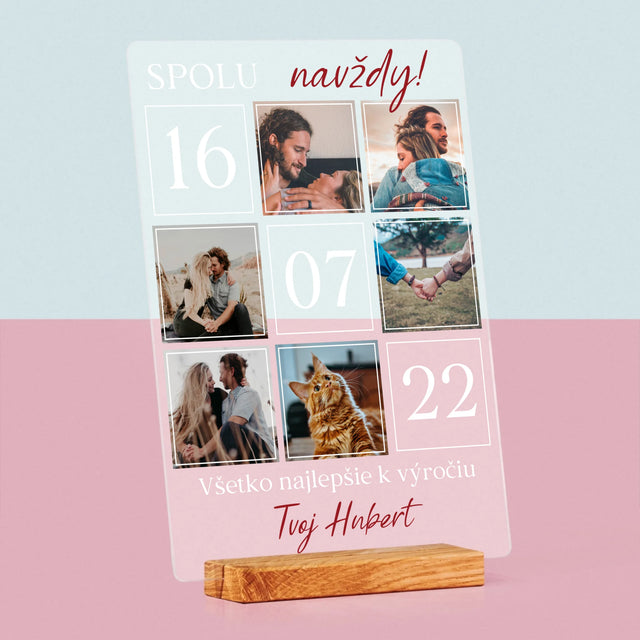 Fotokoláž: Spolu Navždy! - Tlač Na Akrylové Sklo (Vertikálne)