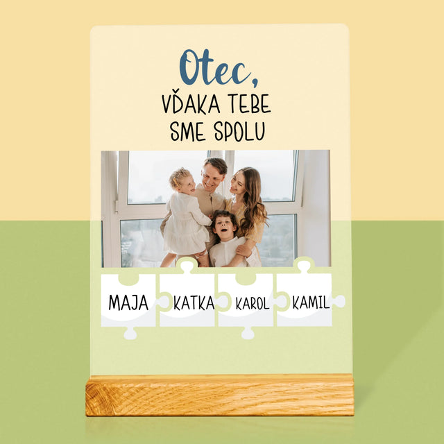 Fotografia A Podpis: Otec, Vďaka Tebe Sme Spolu - Tlač Na Akrylové Sklo (Vertikálne)