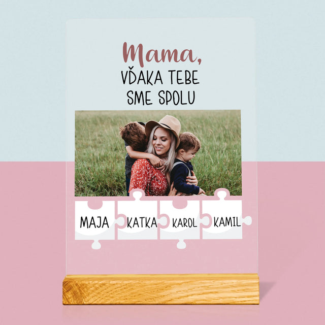 Fotografia A Podpis: Mama, Vďaka Tebe Sme Spolu - Tlač Na Akrylové Sklo (Vertikálne)