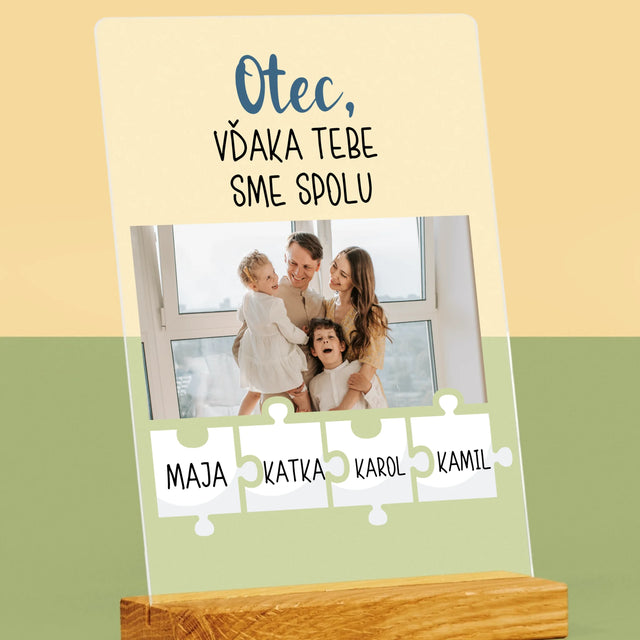 Fotografia A Podpis: Otec, Vďaka Tebe Sme Spolu - Tlač Na Akrylové Sklo (Vertikálne)