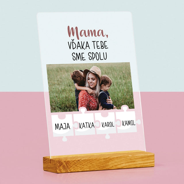 Fotografia A Podpis: Mama, Vďaka Tebe Sme Spolu - Tlač Na Akrylové Sklo (Vertikálne)