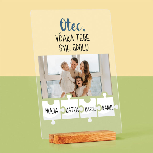 Fotografia A Podpis: Otec, Vďaka Tebe Sme Spolu - Tlač Na Akrylové Sklo (Vertikálne)