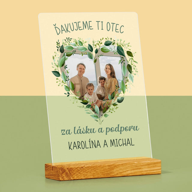 Fotografia A Podpis: Ďakujeme Otec - Tlač Na Akrylové Sklo (Vertikálne)