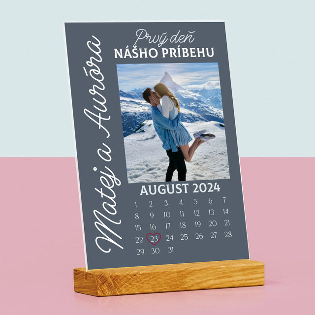 Fotografia A Podpis: Prvý Deň Nášho Príbehu - Tlač Na Akrylové Sklo (Vertikálne)