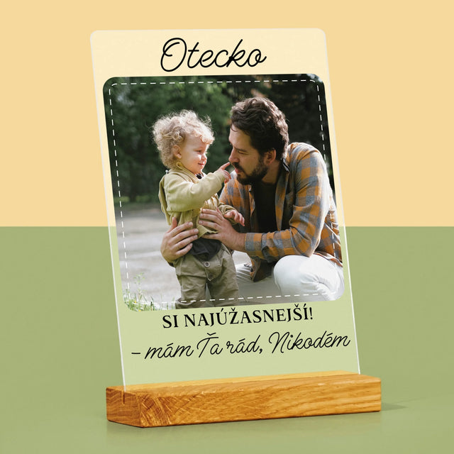 Fotografia A Podpis: Najúžasnejší Otec - Tlač Na Akrylové Sklo (Vertikálne)