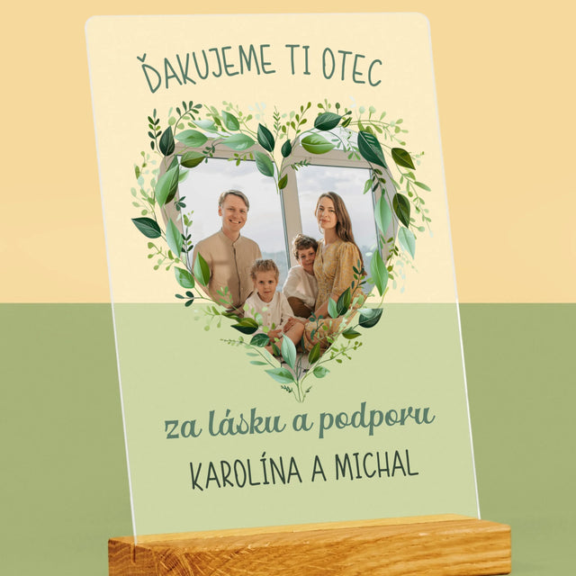 Fotografia A Podpis: Ďakujeme Otec - Tlač Na Akrylové Sklo (Vertikálne)