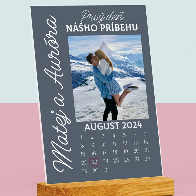 Fotografia A Podpis: Prvý Deň Nášho Príbehu - Tlač Na Akrylové Sklo (Vertikálne)