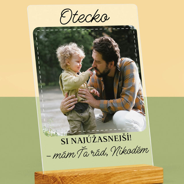 Fotografia A Podpis: Najúžasnejší Otec - Tlač Na Akrylové Sklo (Vertikálne)