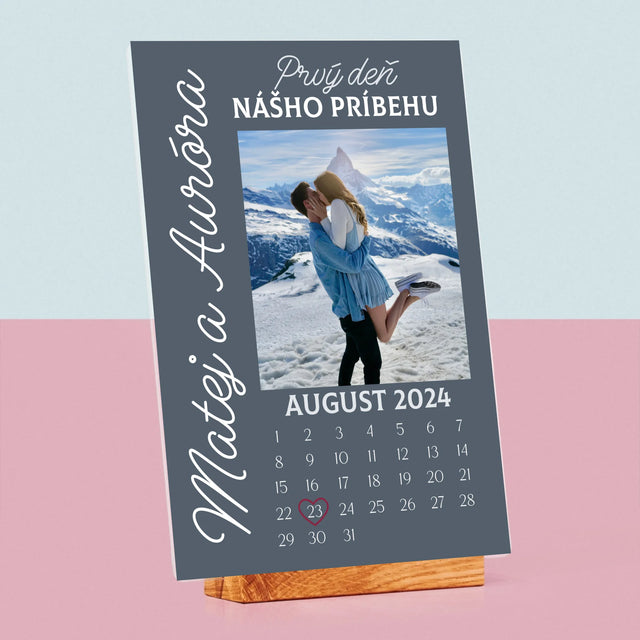 Fotografia A Podpis: Prvý Deň Nášho Príbehu - Tlač Na Akrylové Sklo (Vertikálne)