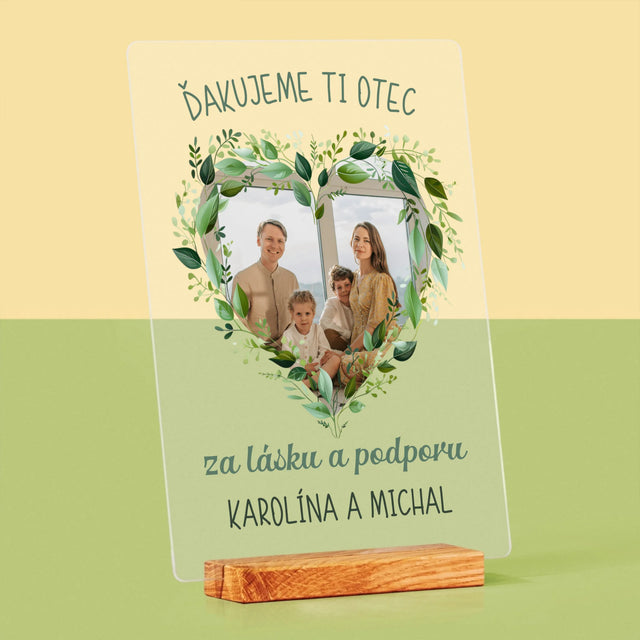 Fotografia A Podpis: Ďakujeme Otec - Tlač Na Akrylové Sklo (Vertikálne)