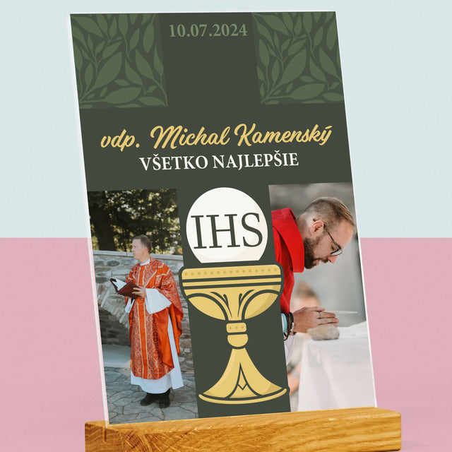 Fotokoláž: Všetko Najlepšie Kríž - Tlač Na Akrylové Sklo (Vertikálne)