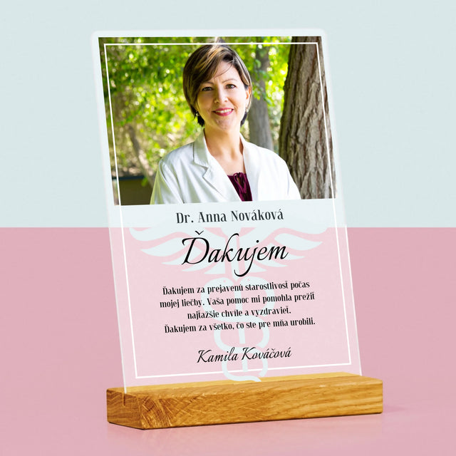 Fotografia A Podpis: Najúžasnejšia Zdravotná Sestra - Tlač Na Akrylové Sklo (Vertikálne)