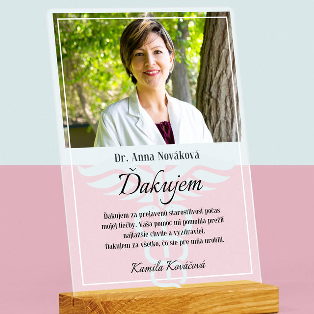 Fotografia A Podpis: Najúžasnejšia Zdravotná Sestra - Tlač Na Akrylové Sklo (Vertikálne)