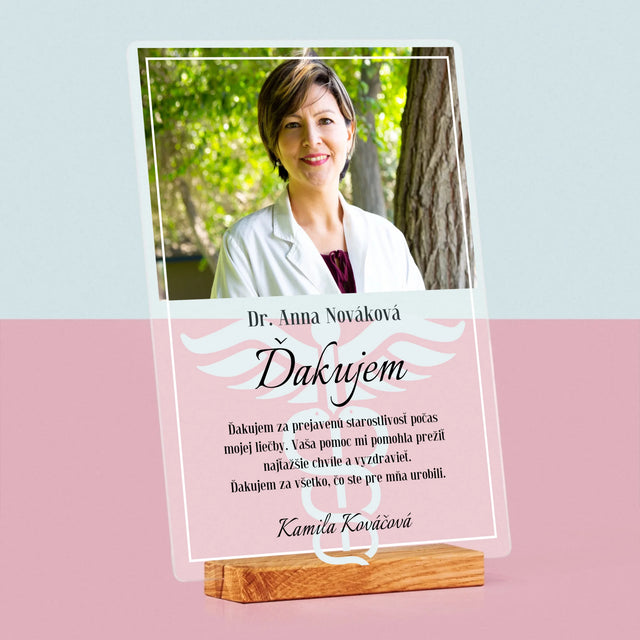 Fotografia A Podpis: Najúžasnejšia Zdravotná Sestra - Tlač Na Akrylové Sklo (Vertikálne)