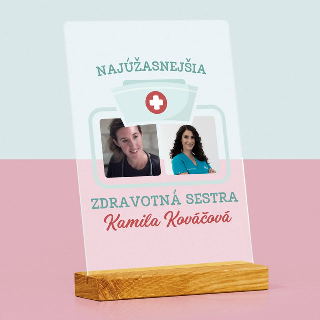 Fotokoláž: Najúžasnejšia Zdravotná Sestra - Tlač Na Akrylové Sklo (Vertikálne)