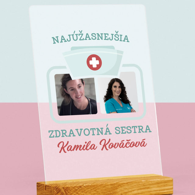 Fotokoláž: Najúžasnejšia Zdravotná Sestra - Tlač Na Akrylové Sklo (Vertikálne)