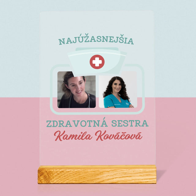 Fotokoláž: Najúžasnejšia Zdravotná Sestra - Tlač Na Akrylové Sklo (Vertikálne)