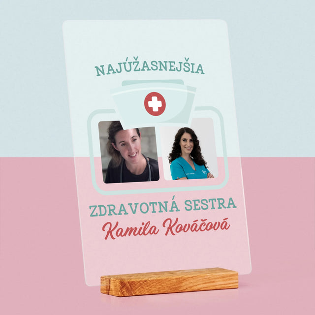 Fotokoláž: Najúžasnejšia Zdravotná Sestra - Tlač Na Akrylové Sklo (Vertikálne)