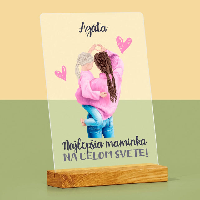 Tvorenie Postavy: Najlepšia Maminka Na Svete - Tlač Na Akrylové Sklo (Vertikálne)