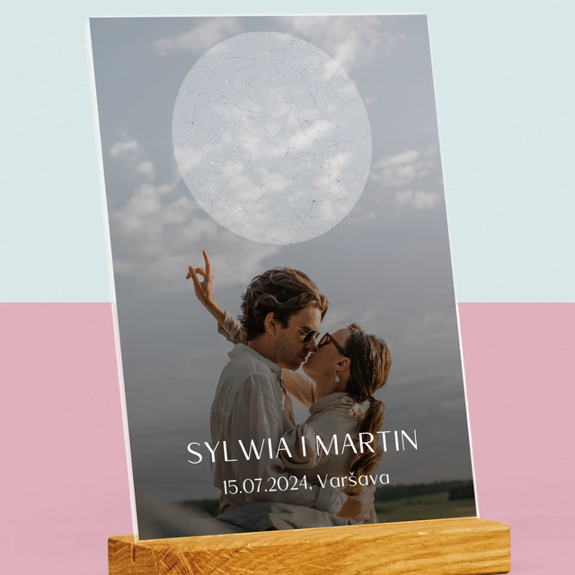 Mapa Hviezd: Svadba - Tlač Na Akrylové Sklo (Vertikálne)