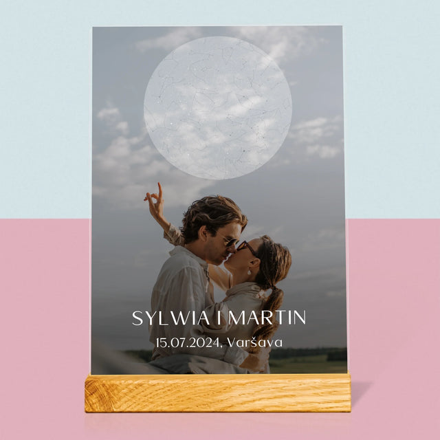 Mapa Hviezd: Svadba - Tlač Na Akrylové Sklo (Vertikálne)