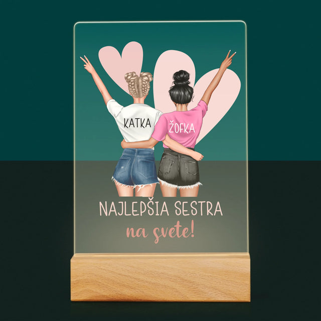 Tvorenie Postavy: Najlepšia Sestra Na Svete - Tlač Na Akrylové Sklo (Vertikálne)