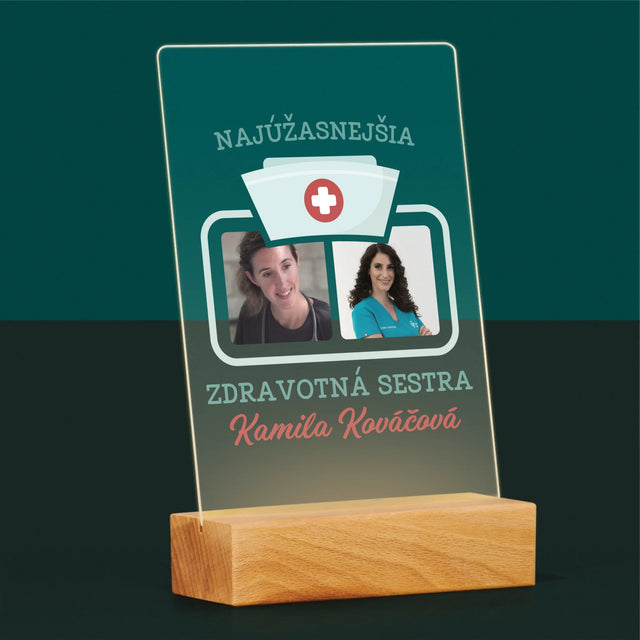 Fotokoláž: Najúžasnejšia Zdravotná Sestra - Tlač Na Akrylové Sklo (Vertikálne)