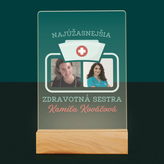 Fotokoláž: Najúžasnejšia Zdravotná Sestra - Tlač Na Akrylové Sklo (Vertikálne)