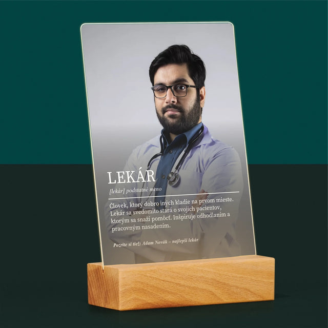Fotografia A Podpis: Lekár Definícia - Tlač Na Akrylové Sklo (Vertikálne)