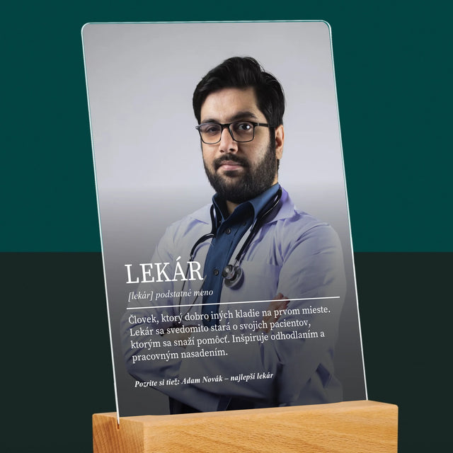 Fotografia A Podpis: Lekár Definícia - Tlač Na Akrylové Sklo (Vertikálne)