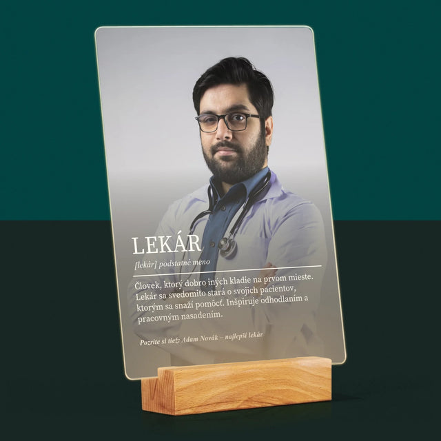 Fotografia A Podpis: Lekár Definícia - Tlač Na Akrylové Sklo (Vertikálne)