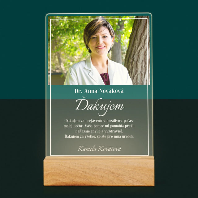 Fotografia A Podpis: Najúžasnejšia Zdravotná Sestra - Tlač Na Akrylové Sklo (Vertikálne)