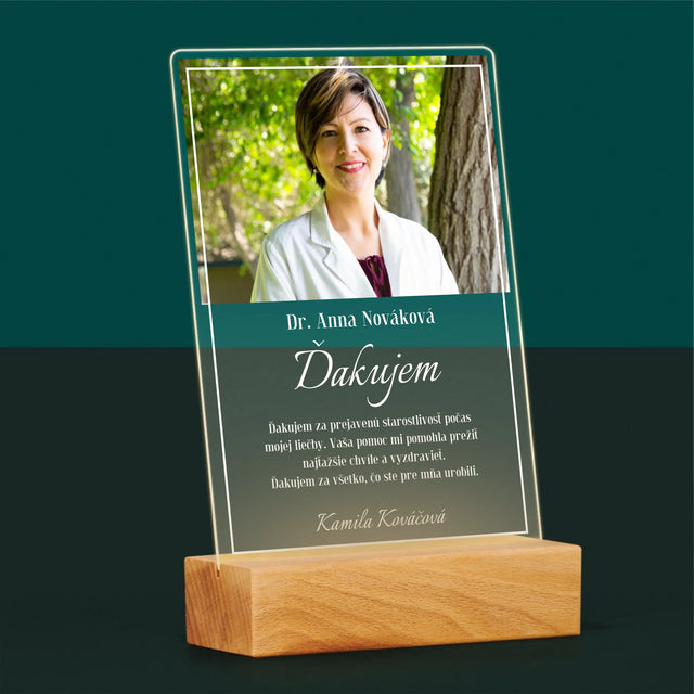 Fotografia A Podpis: Najúžasnejšia Zdravotná Sestra - Tlač Na Akrylové Sklo (Vertikálne)