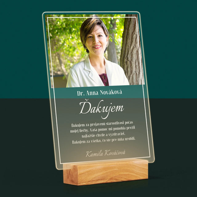 Fotografia A Podpis: Najúžasnejšia Zdravotná Sestra - Tlač Na Akrylové Sklo (Vertikálne)