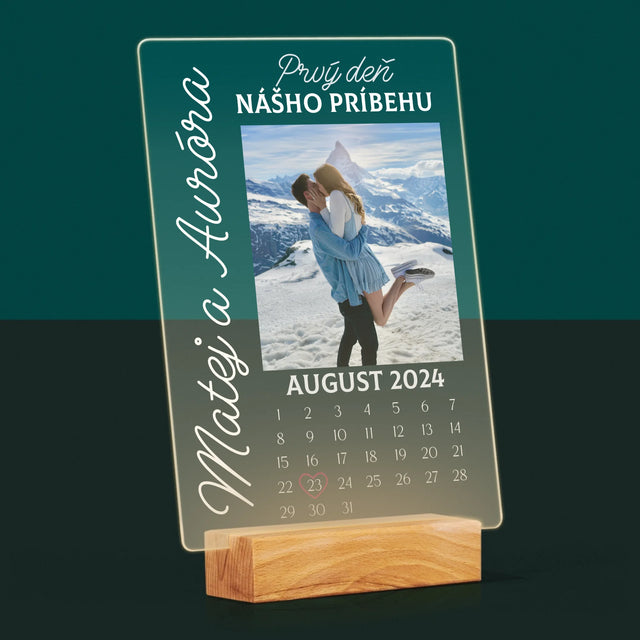 Fotografia A Podpis: Prvý Deň Nášho Príbehu - Tlač Na Akrylové Sklo (Vertikálne)